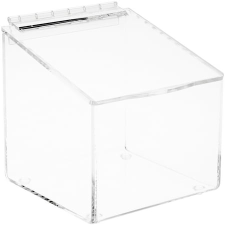 Plymor Clear Acrylic Display Case Box With Angled Top & Hinged Lid, 6" x 6" x 6" (3 Pack)