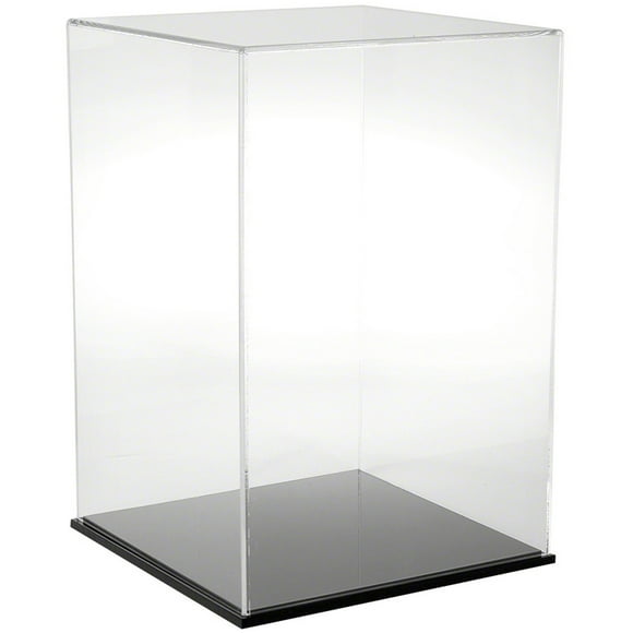 Plymor Clear Acrylic Display Case with Black Base, 12" W x 12" D x 18" H