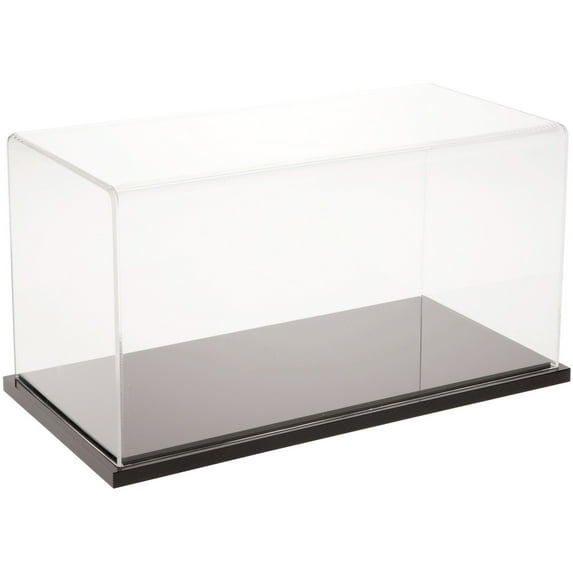 Plymor Clear Acrylic Display Case with Black Base, 12" W x 6" D x 6" H