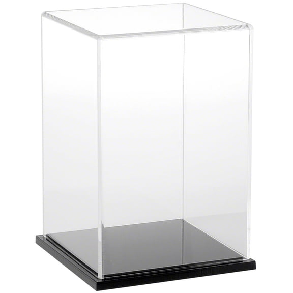 Plymor Clear Acrylic Display Case with Black Base, 6" W x 6" D x 9" H