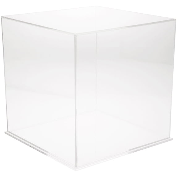 Plymor Clear Acrylic Display Case with Clear Base, 13" x 13" x 13"