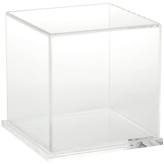 Plymor Clear Acrylic Display Case with Clear Base, 6" x 6" x 6"