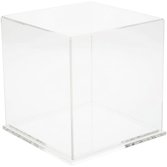 Plymor Clear Acrylic Display Case with Clear Base, 7" x 7" x 7"