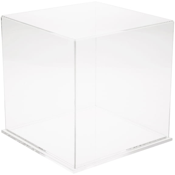 Plymor Clear Acrylic Display Case with Clear Base, 9" x 9" x 9"