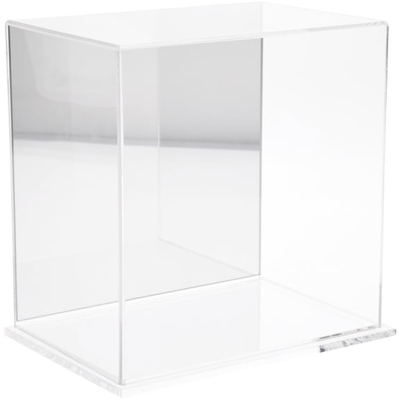 Plymor Clear Acrylic Display Case with Clear Base (Mirror Back), 9" W x 6" D x 9" H