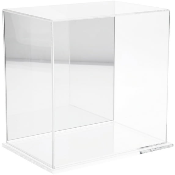 Plymor Clear Acrylic Display Case with Clear Base (Mirror Back), 9" W x 6" D x 9" H