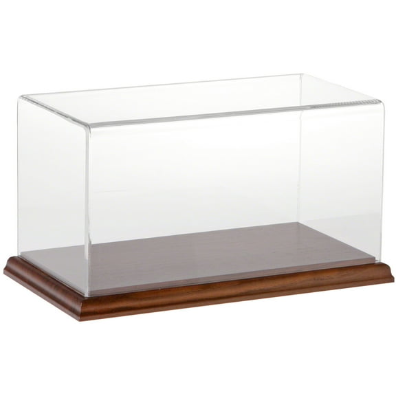 Plymor Clear Acrylic Display Case with Hardwood Base, 10" W x 5" D x 5" H