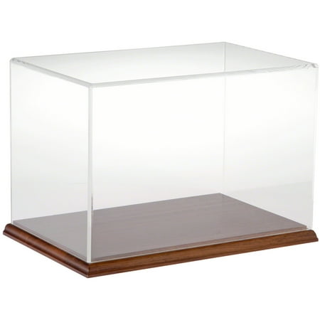 Plymor Clear Acrylic Display Case with Hardwood Base, 12" W x 8" D x 8" H