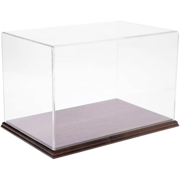 Plymor Clear Acrylic Display Case with Hardwood Base, 14" W x 9" D x 9" H