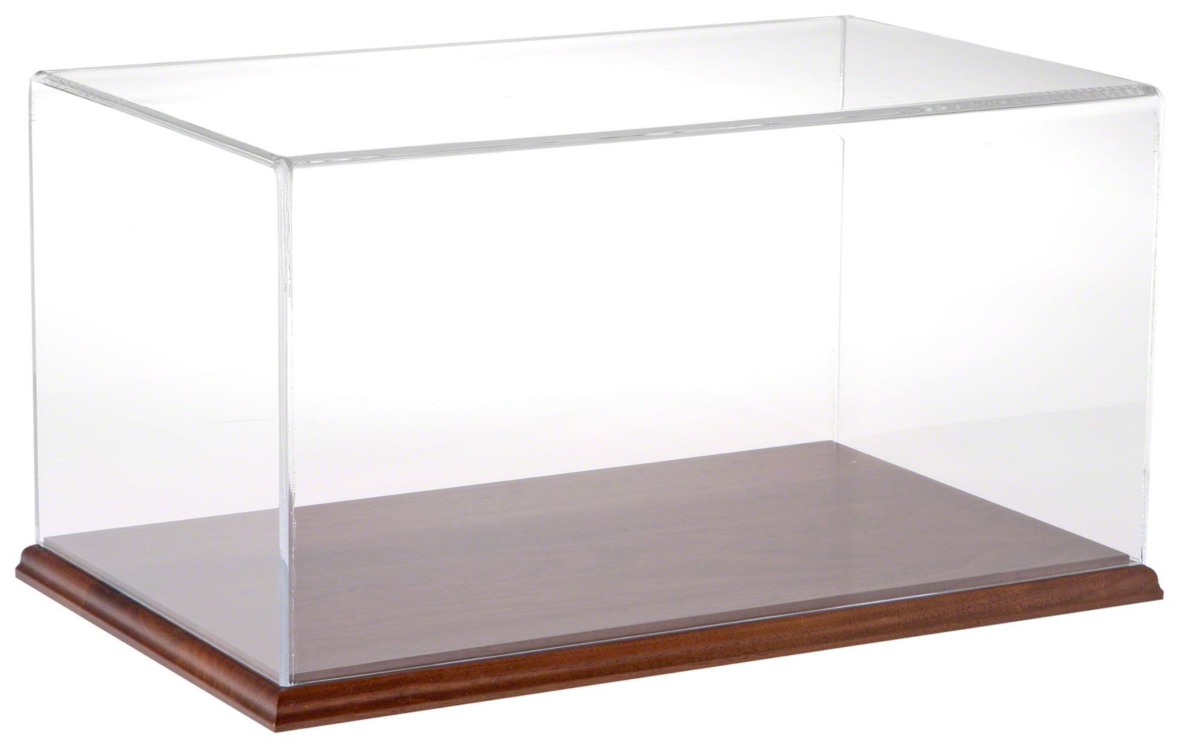 Plymor Clear Acrylic Display Case with Hardwood Base, 16" W x 10" D x 8