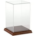 thumbnail image 1 of Plymor Clear Acrylic Display Case with Hardwood Base, 4" W x 4" D x 6" H, 1 of 2