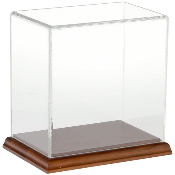 Plymor Clear Acrylic Display Case with Hardwood Base, 6" W x 4" D x 6" H