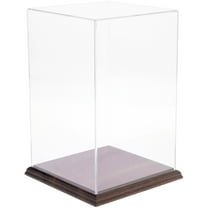 Plymor Clear Acrylic Display Case with Hardwood Base, 7" W x 7" D x 11" H