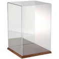 thumbnail image 1 of Plymor Clear Acrylic Display Case with Hardwood Base (Mirror Back), 10" W x 10" D x 15" H, 1 of 2