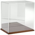 thumbnail image 1 of Plymor Clear Acrylic Display Case with Hardwood Base (Mirror Back), 12" W x 8" D x 12" H, 1 of 2