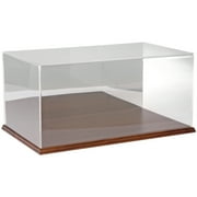 Plymor Clear Acrylic Display Case with Hardwood Base (Mirror Back), 20" W x 12" D x 9" H