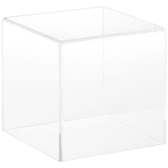 Plymor Clear Acrylic Display Case with No Base, 4" x 4" x 4"
