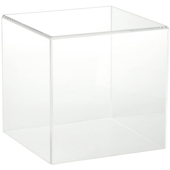 Plymor Clear Acrylic Display Case with No Base, 8" x 8" x 8"