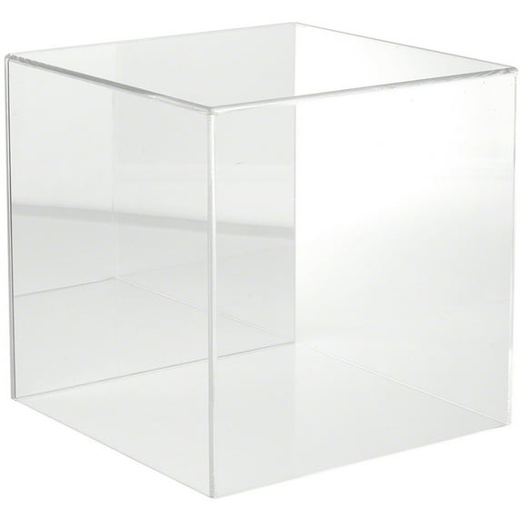 Plymor Clear Acrylic Display Case with No Base (Mirror Back), 12" x 12" x 12"