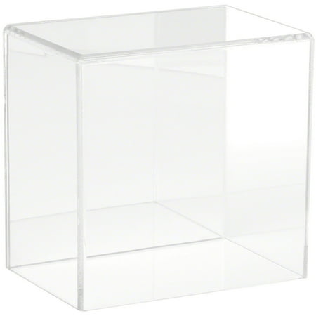 Plymor Clear Acrylic Display Case with No Base (Mirror Back), 6" W x 4" D x 6" H