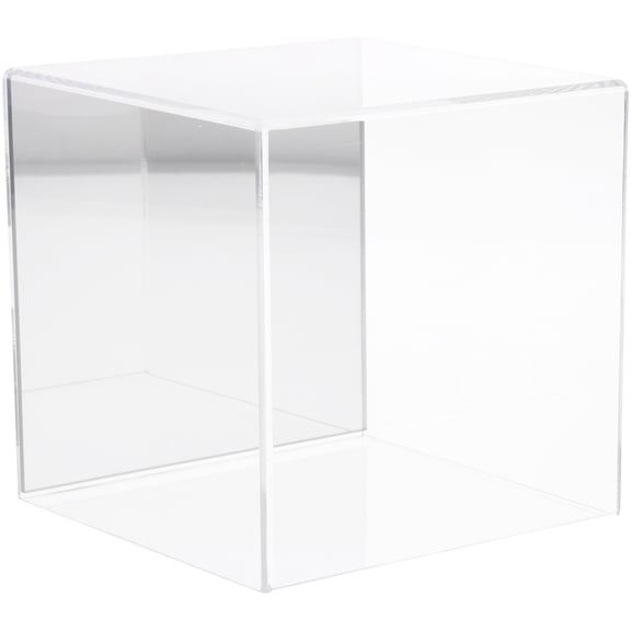 Plymor Clear Acrylic Display Case with No Base (Mirror Back), 6" x 6" x 6"