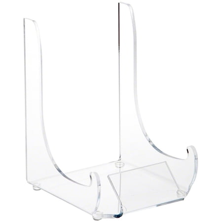 Plymor Clear Acrylic Display Easel With Label Front, 7.5" H x 5.25" W x 6.25" D