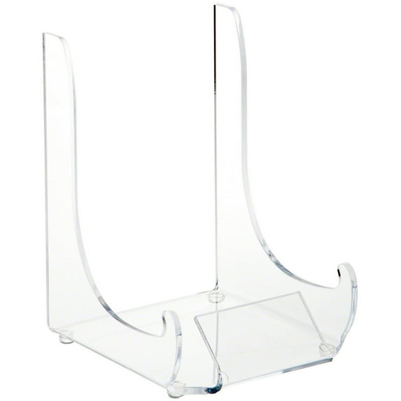 Plymor Clear Acrylic Display Easel With Label Front, 7.5" H x 5.25" W x 6.25" D