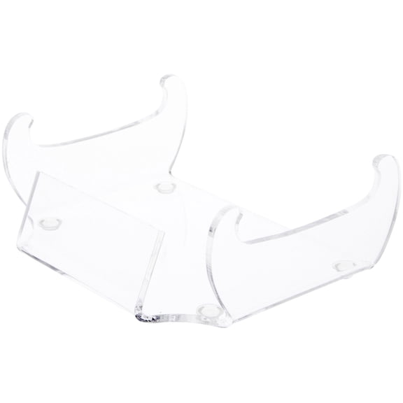 Plymor Clear Acrylic Display Rest Holder for Models, Fossils, or Knives with Label Front, 2.375" H x 6.125" W x 4.75" D (2 Pack)