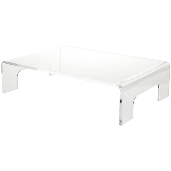Plymor Clear Acrylic Display Riser with Tray Handles, 3" H x 12" W x 8" D (3/16" thick)
