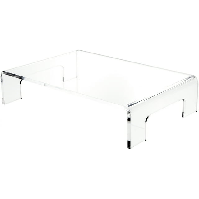 Plymor Clear Acrylic Display Riser with Tray Handles, 4" H x 18" W x 12 ...