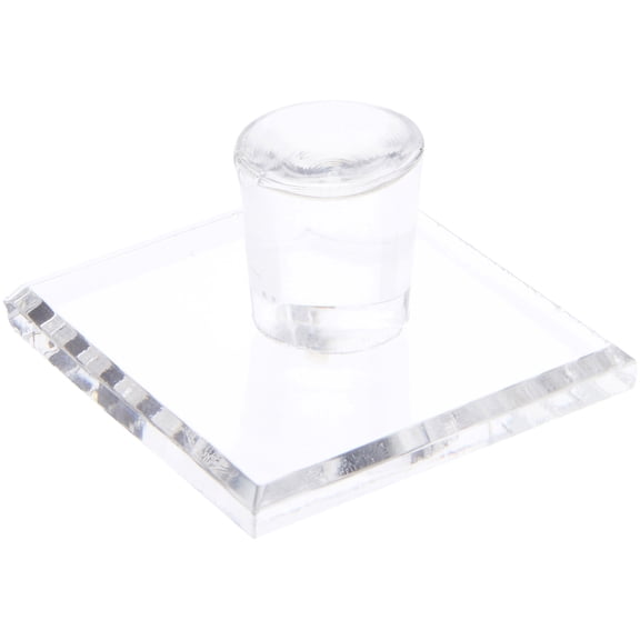 Plymor Clear Acrylic Display Sphere Holder Riser, 0.75" H x 1.5" W x 1.5" D (0.75" Circle) (2 Pack)