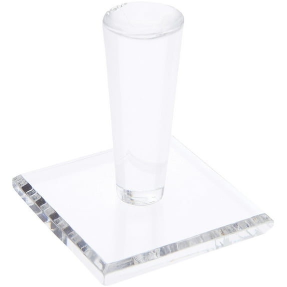 Plymor Clear Acrylic Display Sphere Holder Riser, 2.125" H x 1.5" W x 1.5" D (0.75" Circle) (2 Pack)