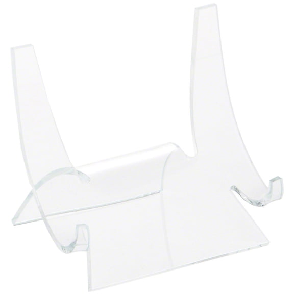 Plymor Clear Acrylic Double-Scoop Display Easel, 3.5" H x 3.875" W x 3.125" D (12 Pack)