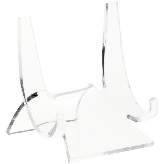 Plymor Clear Acrylic Double-Scoop Display Easel, 3" H x 2.875" W x 2.5" D (6 Pack)