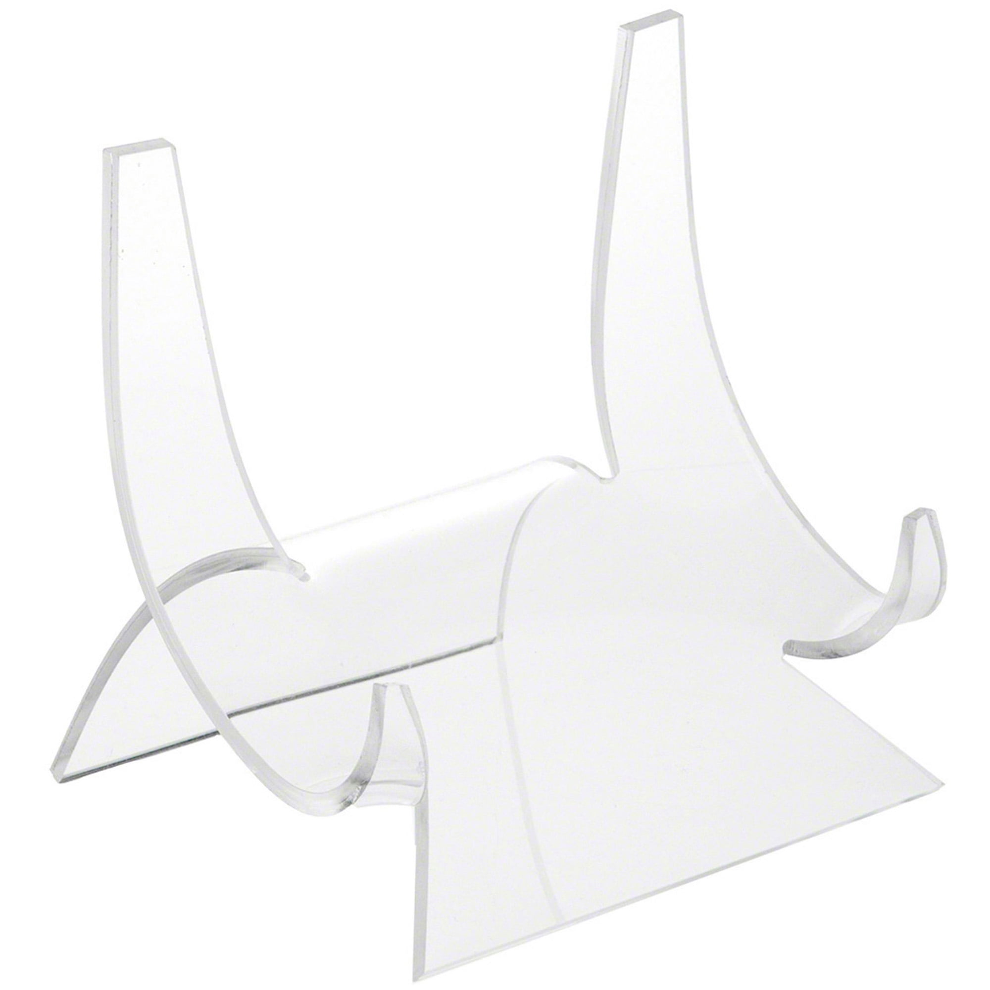 Plymor Clear Acrylic Double-Scoop Display Easel, 5.875" H x 5.75" W x 5.0625" D (3 Pack)