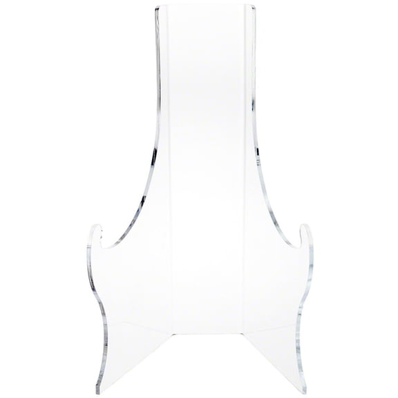 Plymor Clear Acrylic Elevated Flat Back Easel with Deep Support Ledges, 16.75" H x 10" W x 9.75" D (2 Pack)