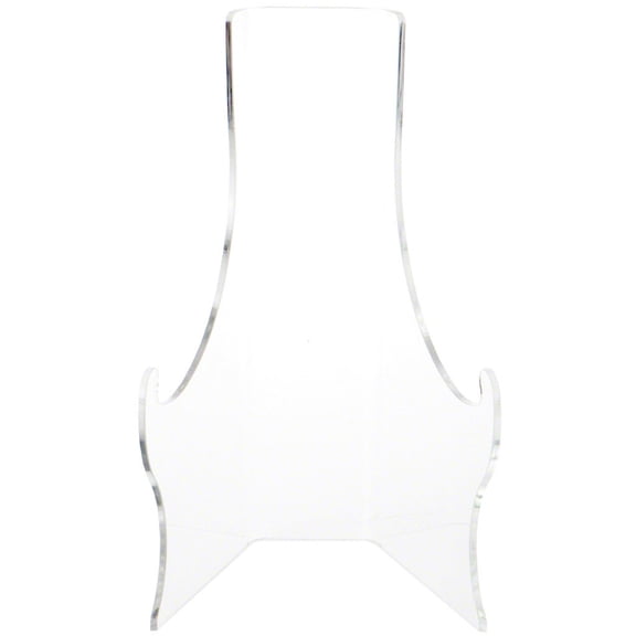 Plymor Clear Acrylic Elevated Flat Back Easel with Deep Support Ledges, 8.375" H x 5.125" W x 5" D (3 Pack)