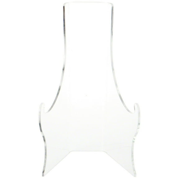 Plymor Clear Acrylic Elevated Flat Back Easel with Deep Support Ledges, 8.375" H x 5.125" W x 5" D (3 Pack)