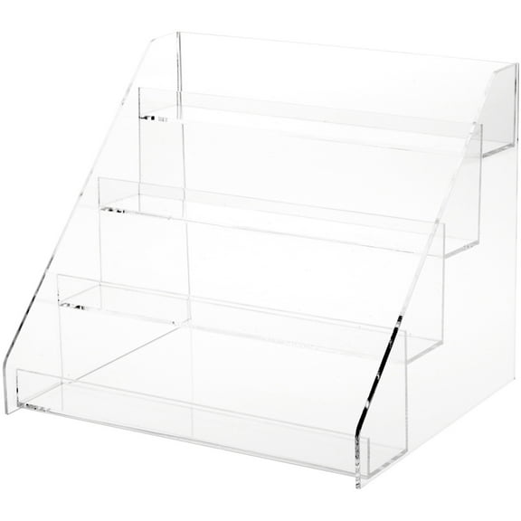 Plymor Clear Acrylic Flanged Stairs, 8.25" H x 10.25" W x 8.125" D