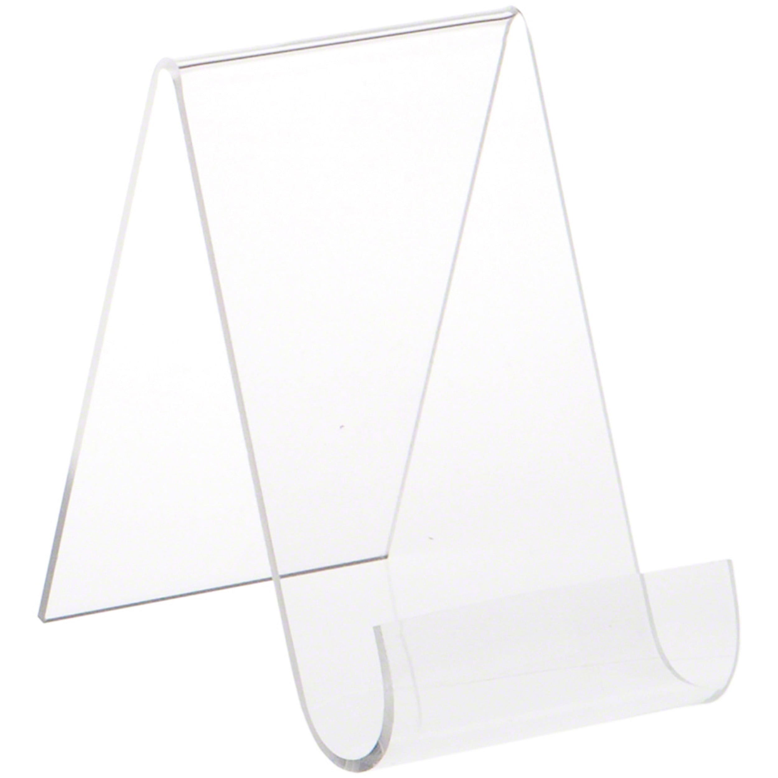 Clear Acrylic Pedestal Display Easel with Rounded Front, 5.5"