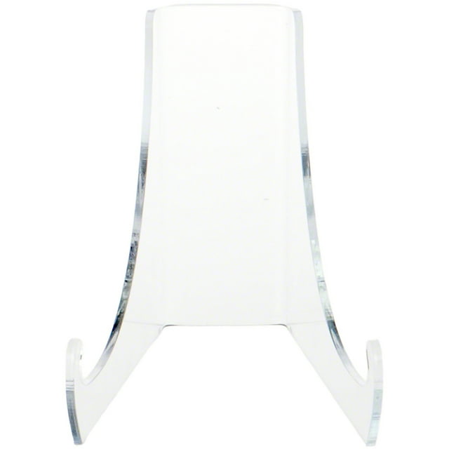 Plymor Clear Acrylic Flat Back Easel With Extra Deep Support Ledges, 4.5" H x 4" W x 5.75" D (12 Pack)
