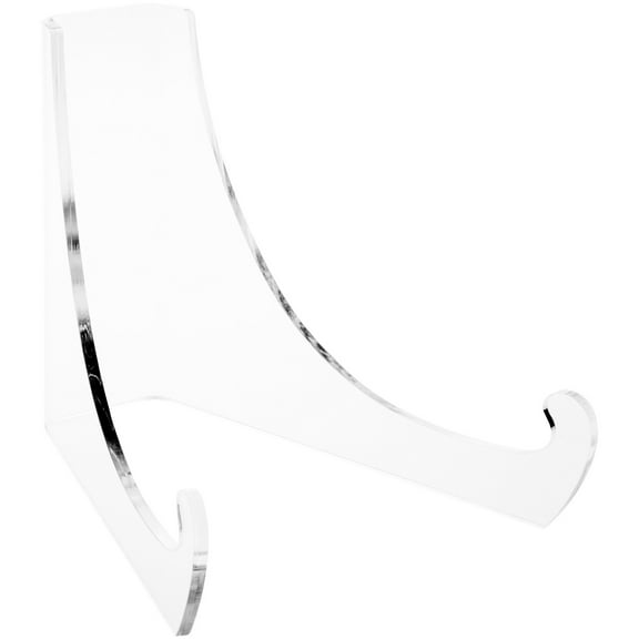 Plymor Clear Acrylic Flat Back Easel With Extra Deep Support Ledges, 6" H x 6.375" W x 7.5" D (12 Pack)