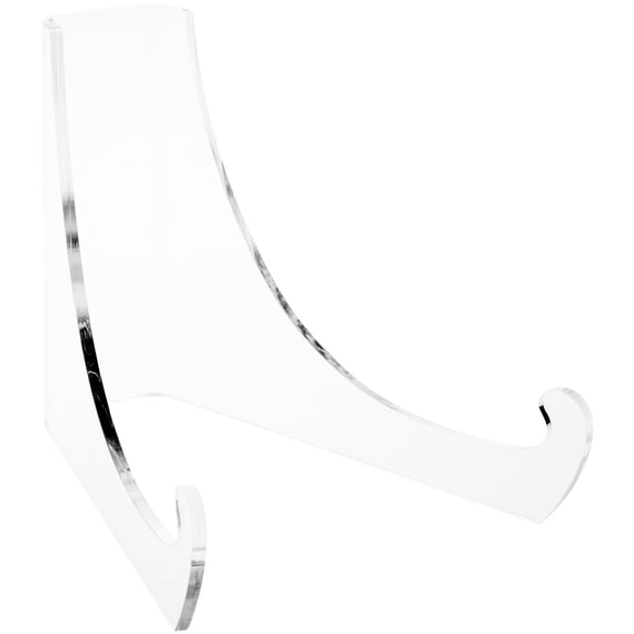 Plymor Clear Acrylic Flat Back Easel With Extra Deep Support Ledges, 6" H x 6.375" W x 7.5" D (2 Pack)