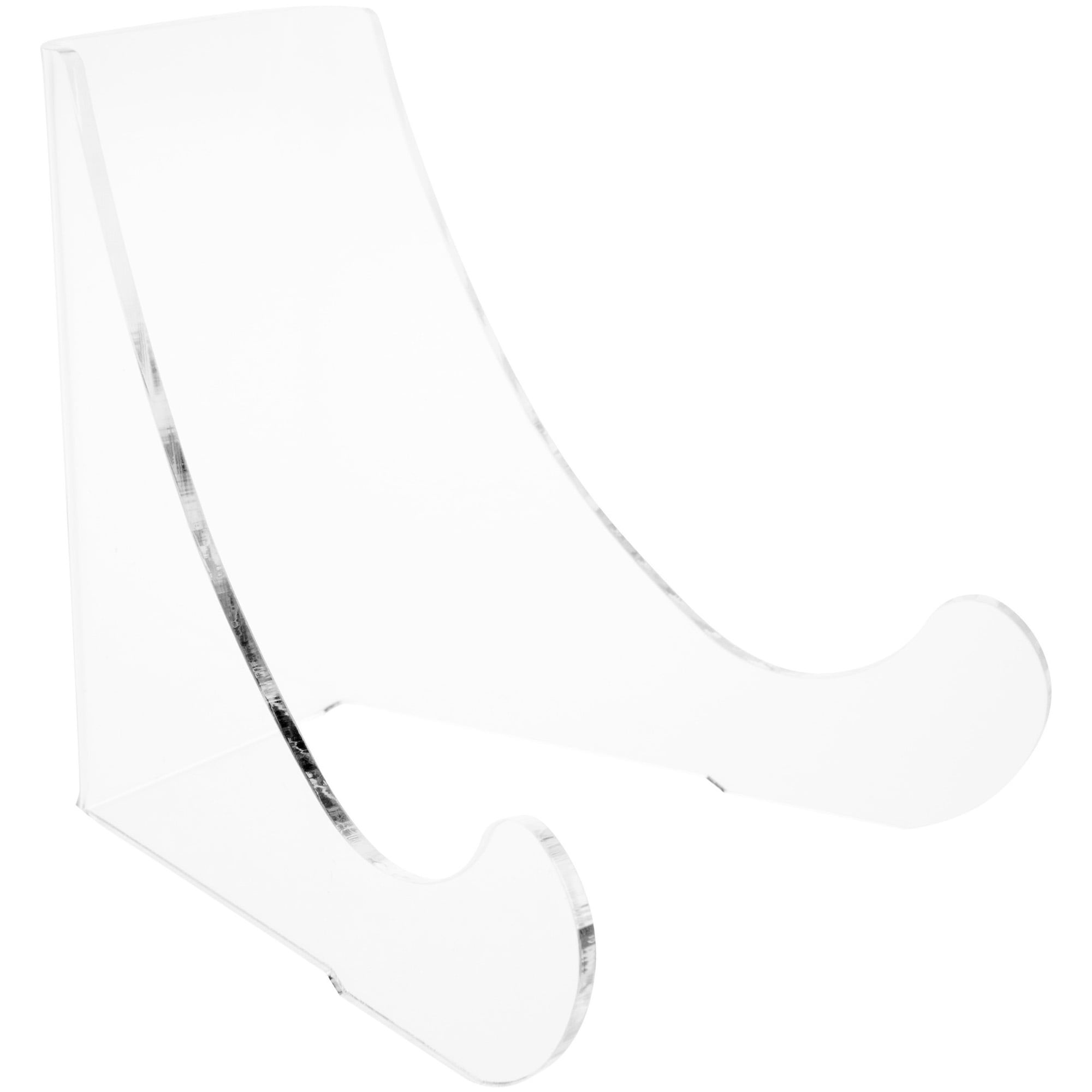 Clear Acrylic Flat Back Easel with Rounded Support Ledges, 4.5" H x 5.25" W x 4.5" D