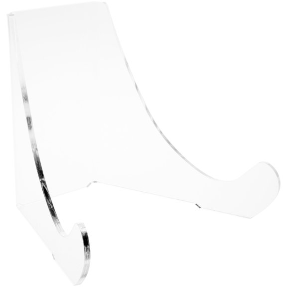 Plymor Clear Acrylic Flat Back Easel With Rounded Support Ledges, 8" H x 9.75" W x 8.25" D (6 Pack)