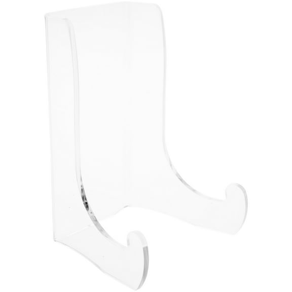 Plymor Clear Acrylic Flat Back Easel With Shallow Support Ledges, 4.5" H x 3.375" W x 2.75" D