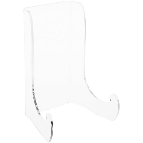Plymor Clear Acrylic Flat Back Easel With Shallow Support Ledges, 6" H x 4" W x 3.25" D