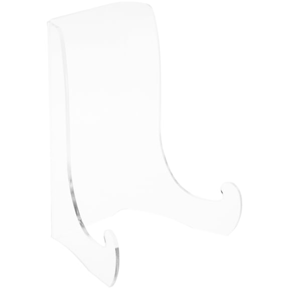 Plymor Clear Acrylic Flat Back Easel With Shallow Support Ledges, 9" H x 6.75" W x 5.25" D (3 Pack)