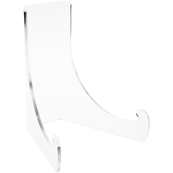 Plymor Clear Acrylic Flat Back Easel with Deep Support Ledges, 7.5" H x 6.375" W x 6.25" D (6 Pack)