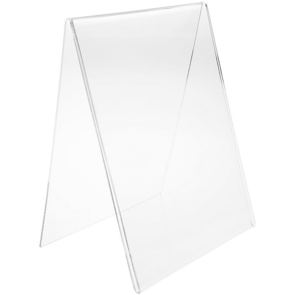 Plymor Clear Acrylic Folded A-Frame Holder for 1 Sign or Photo, 11" H x 8.5" W x 6" D, Pack of 3